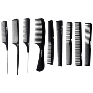 Bronson Professional Comb Set Fine Teeth Lightweight For Styling Detangling Hair 9 Pcs
