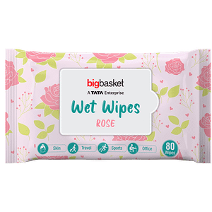 Bigbasket Wet Wipes Rose 80 Pulls