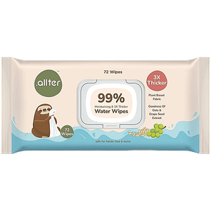 Allter Baby 99 Water Wipes Moisturising 3x Thicker 72 Pulls