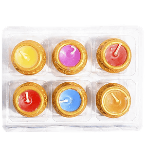 Dp Mishtideep Wax Diya Matki Assorted Color Ed42 Pack Of 6