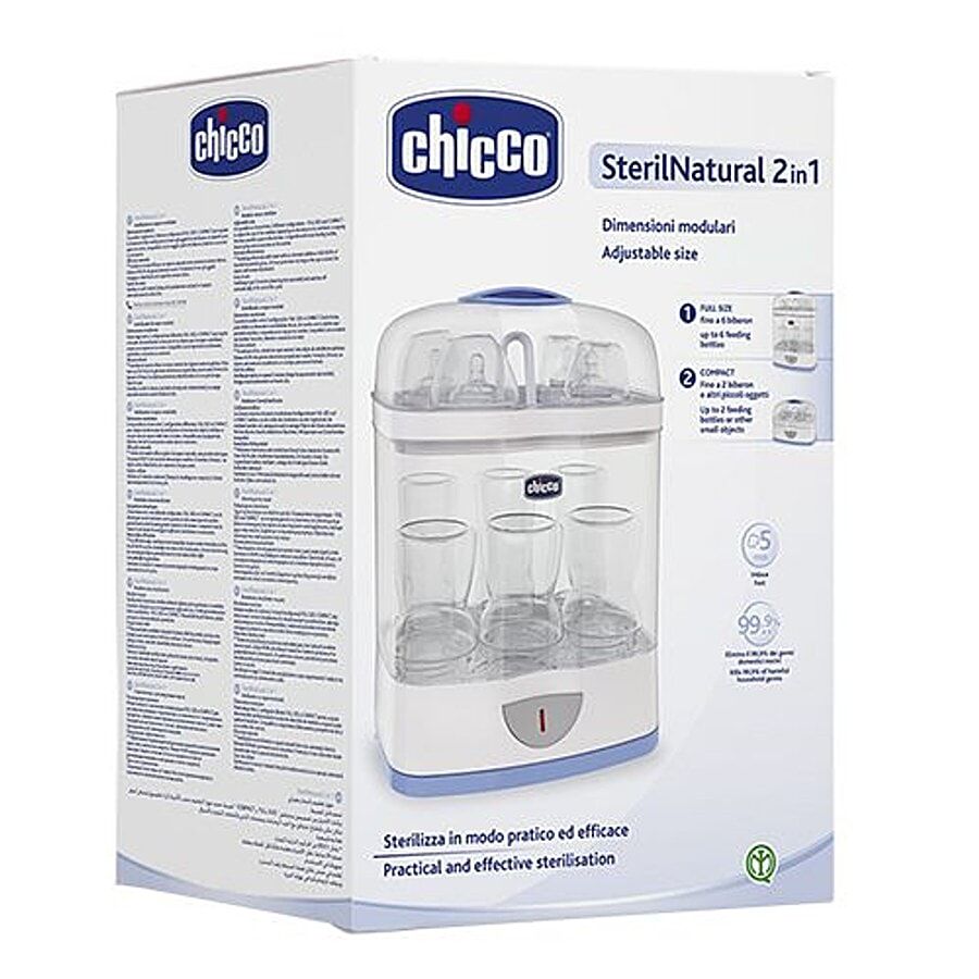 Chicco 2 In 1 Baby 6 Bottles Sterliser With Adjustable Size 1 Pc