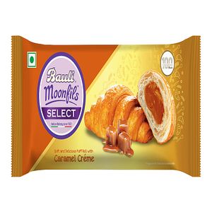 Bauli Moonfils Puff Roll With Caramel Creme Filling Soft Delicious 45 G