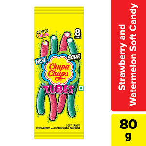 Chupa Chups Tubes Soft Candy Strawberry Watermelon Flavours 80 G Pouch