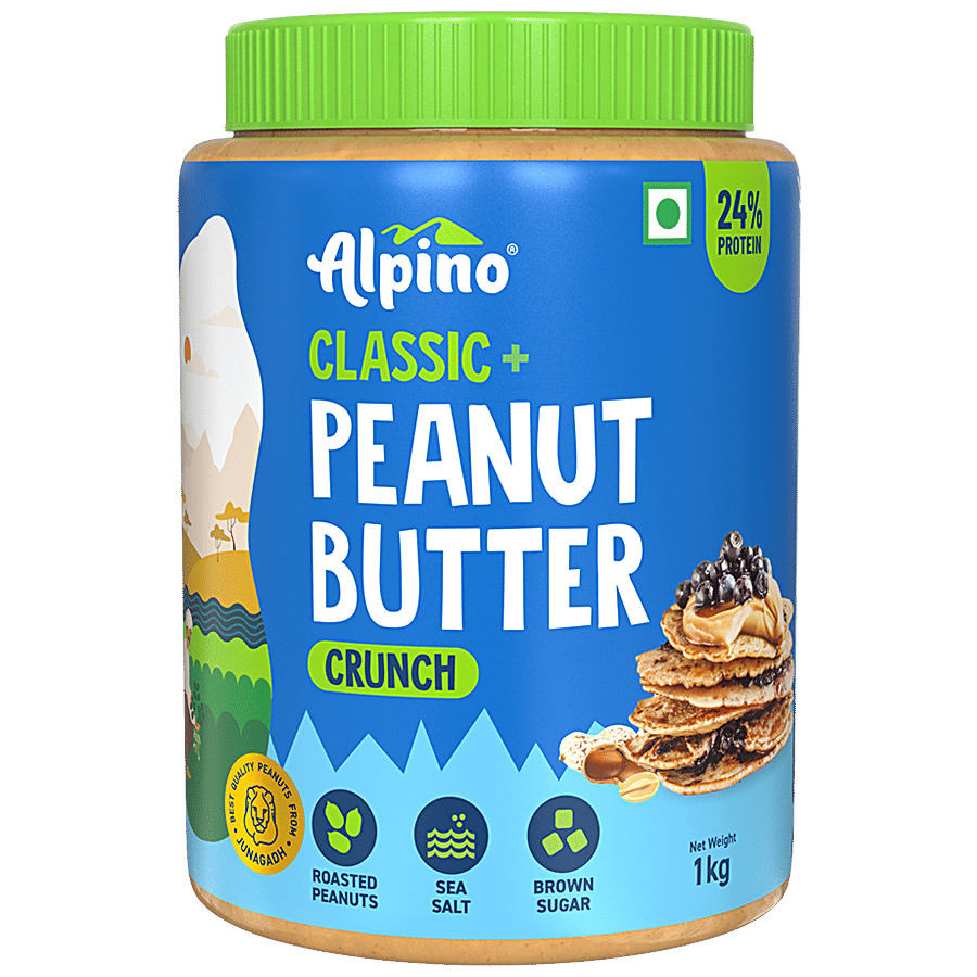 Alpino Classic Peanut Butter Crunch Gluten Freenon Gmovegan 1 Kg Jar