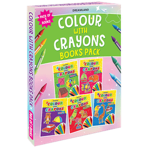 Dreamland Colour With Crayons Pack Children Drawing Painting Colouring Book Age 1 80 Pages 5 Pcs