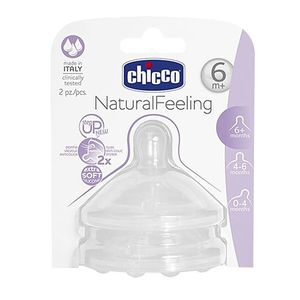 Chicco Baby Bottle Silicone Teat Fast Flow 6m 2 Pcs