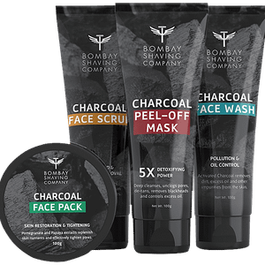 Bombay Shaving Company Charcoal Facial Starter Kit Enriched With Superfoods Sls Parabens Free 4 Pcs