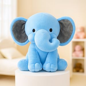 Babique Blue Sitting Elephant Plush Soft Toy 1 Pc