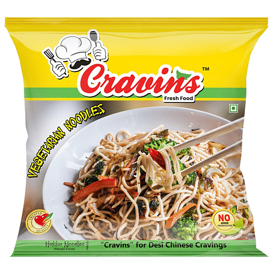 Cravins Vegetarian Hakka Noodles Low Fat No Added Preservatives 400 G Pouch