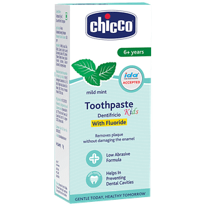 Chicco Mild Mint Toothpaste With Fluoride Prevents Dental Cavity For 6 Year Kids 70 G