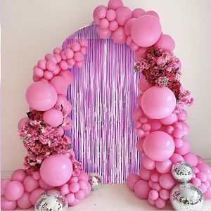 Dp Foil Fringe Curtains Silk Purple Party Decoration 1 Pc