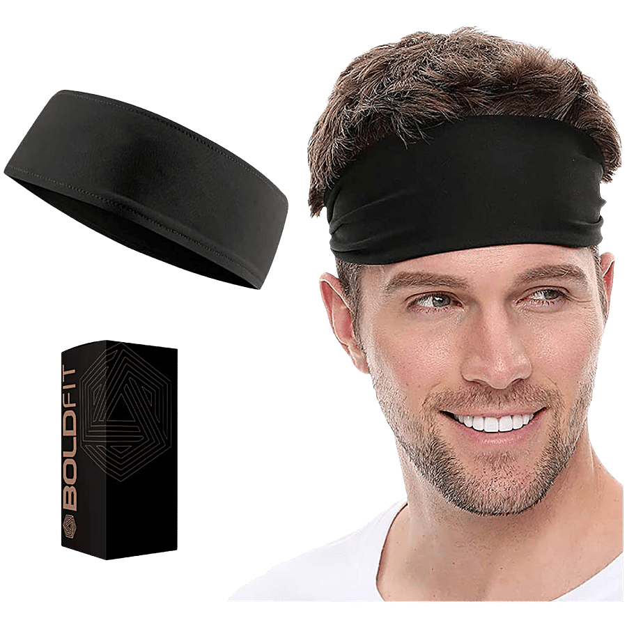 Boldfit Cotton Headband Black 1 Pc