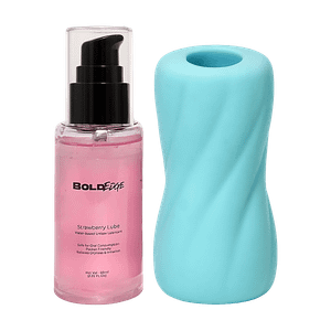 Boldedge Rattle Men Stroker Personal Massager Water Based Strawberry Lubricant Combo 300 G
