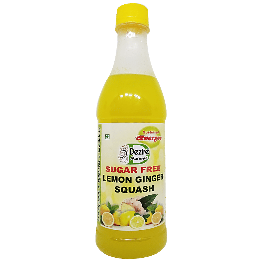 Dezire Squash Lemon Ginger Low Glycemic Sugarless 500 Ml