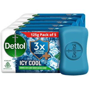 Dettol Intense Cool Bathing Soap Bar With Menthol Provides Germ Protection 125 G