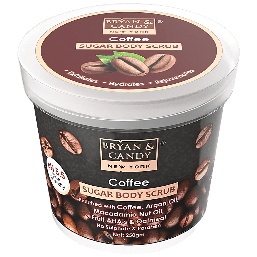 Bryan Candy Sugar Body Scrub Coffee Ph 55 Skin Friendly Paraben Free 250 G