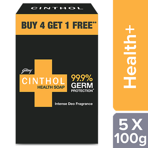 Cinthol Health Plus Bathing Soap With Intense Deo Fragrance Germ Protection 100 G