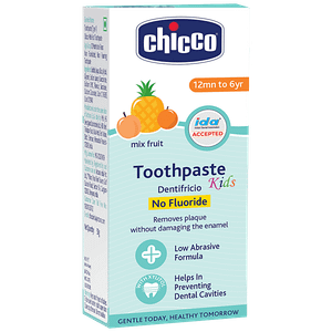 Chicco Mix Fruit Toothpaste No Fluoride Prevents Dental Cavity For 12 Months To 6 Year Kids 50 G