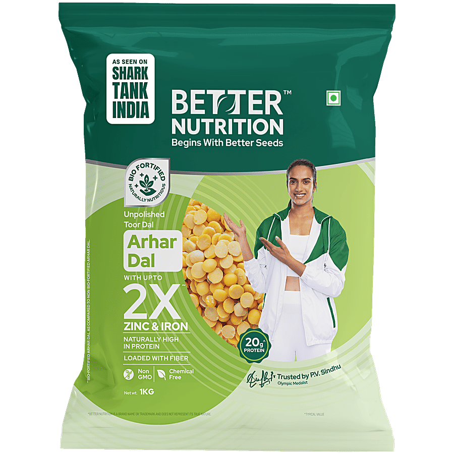 Better Nutrition Arhar Dal Unpolished 1 Kg Pouch