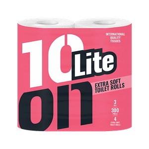 10on Tissues Extra Soft Toilet Roll 3 Ply 4 X 300 Pulls