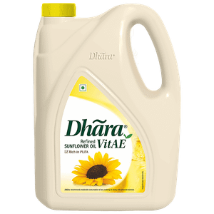 Dhara Refined Sunflower Oil 5 L Can