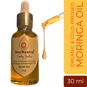 Beejmantra Moringa Oil Organic Cold Pressed Extra Virgin 30 Ml Bottle