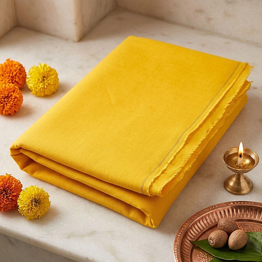 Cs Yellow Puja Kapda Pack Of 1 125 Mtr 1 Pc