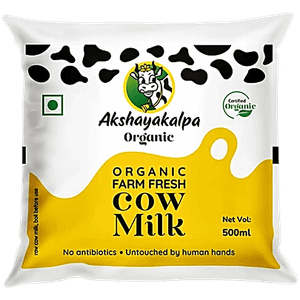 Akshayakalpa Organic Cow Milk 500 Ml Pouch