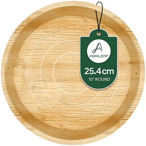 Agrileaf 10 Inch Round Disposable Areca Palm Leaf Plates Eco Friendly Meal Plates Pack Of 10 10 Pcs