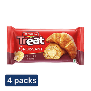 Britannia Treat Croissant Vanilla Creme Roll 100 Veg 4x45 G