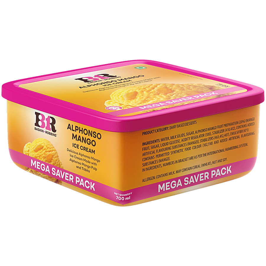 Baskin Robbins Alphanso Mango Ice Cream 700 Ml Tub