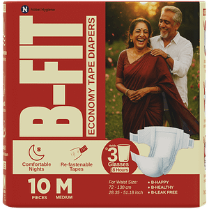B Fit Economy Adult Diapers M 10 Pcs