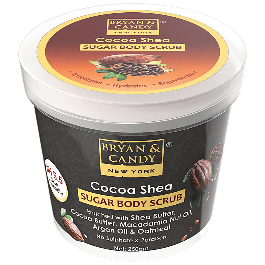 Bryan Candy Sugar Body Scrub Cocoa Shea Ph 55 Skin Friendly Paraben Free 250 G