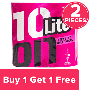 10on Tissues Extra Soft Toilet Tissue Paper Rolls 3 Ply Highly Absorbent Rash Free 4 In 1 Pack 150 Pcs