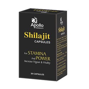 Apollo Pharmacy Capsules Shilajit For Stamina Power Increase Vigour Vitality Aps0054 30 Pcs